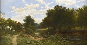 samuel ampzing Painting - The Water of Leith Samuel Bough river landscape
